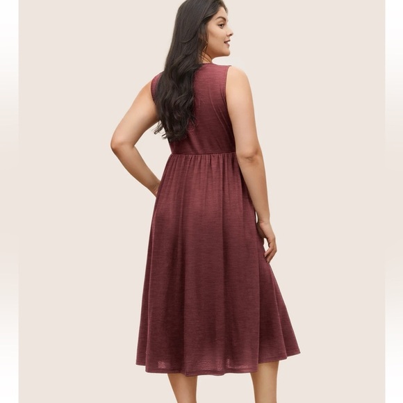 -BloomChic Plus Size XL Supersoft Essentials Solid Gathered Tank Dress us14-16 - Picture 2 of 5